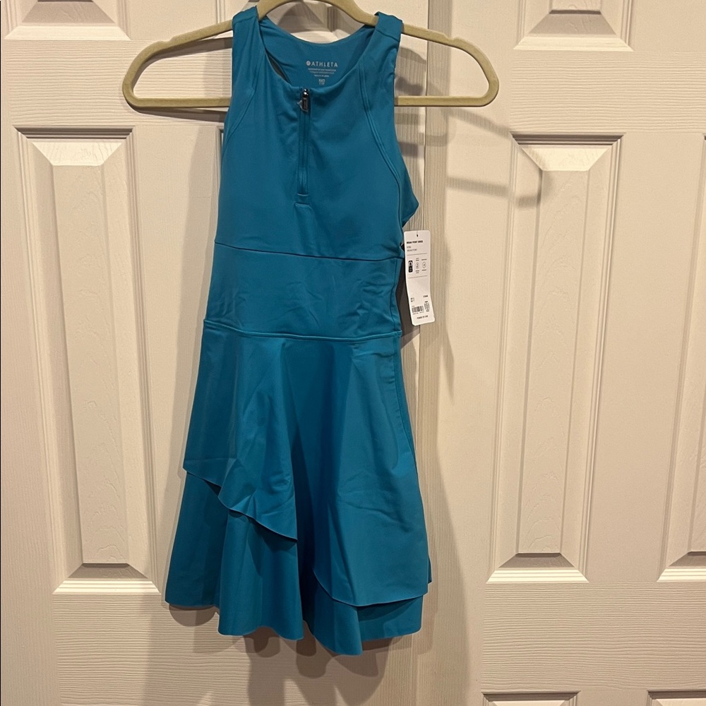 NWT-Athleta Teal Zip-Front Dress